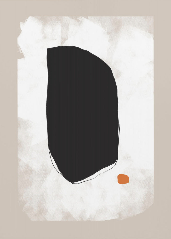 Gedurfde zwarte vorm met contrast | Poster