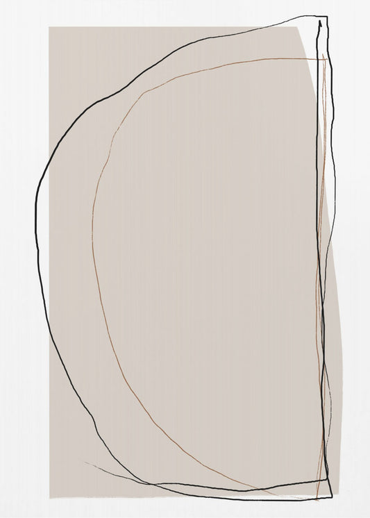 Elegante lijnkunst op een neutrale beige achtergrond | Poster