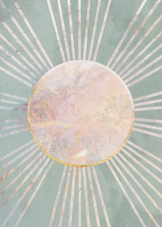 Sage Green Boho Sun Rays | Canvas