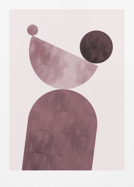 Geometrische vormen paars | Canvas