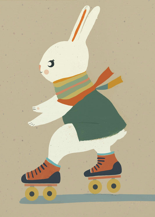 Schaatsend Konijntje Bliss | Canvas