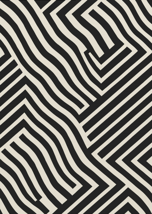 Zebra Doolhof | Canvas