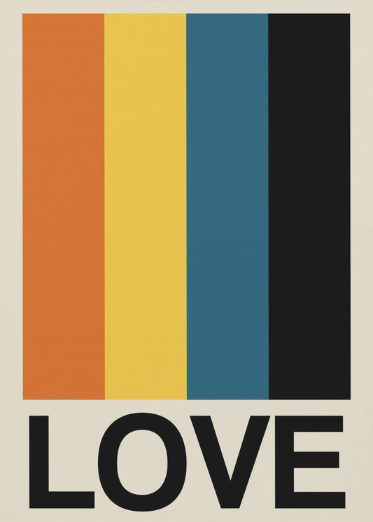 Retro streep LOVE Sundaze | Canvas