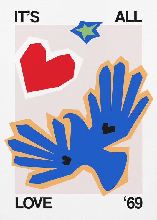 Het is allemaal liefde '69 Bird Blue | Canvas