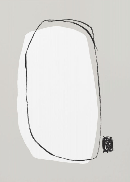 Black And White Oval Shape | Canvas