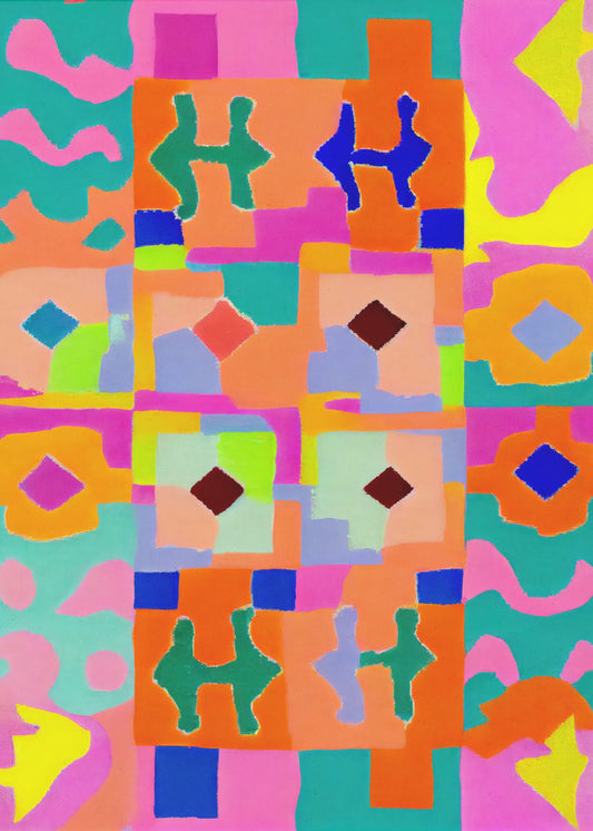 Levendig geometrisch wandtapijt | Canvas