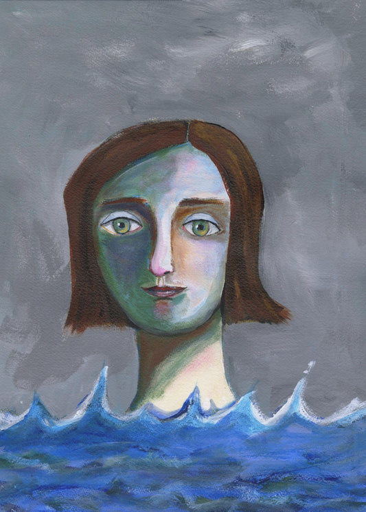 Zwemmend meisje | Canvas