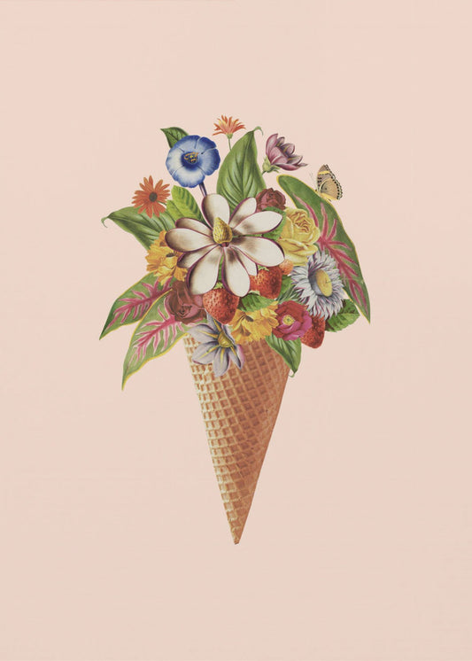 Botanical pink ice cream | Poster