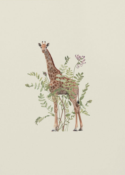 Floral giraffe | Canvas