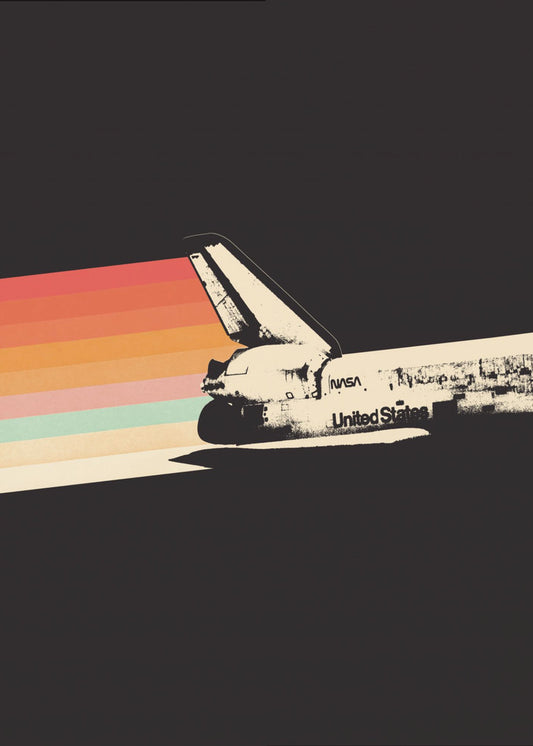Space Ship Rainbow | Poster