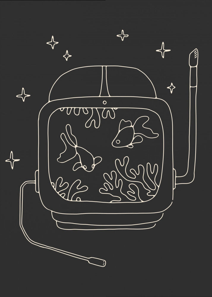 Astronaut en Vissen | Canvas