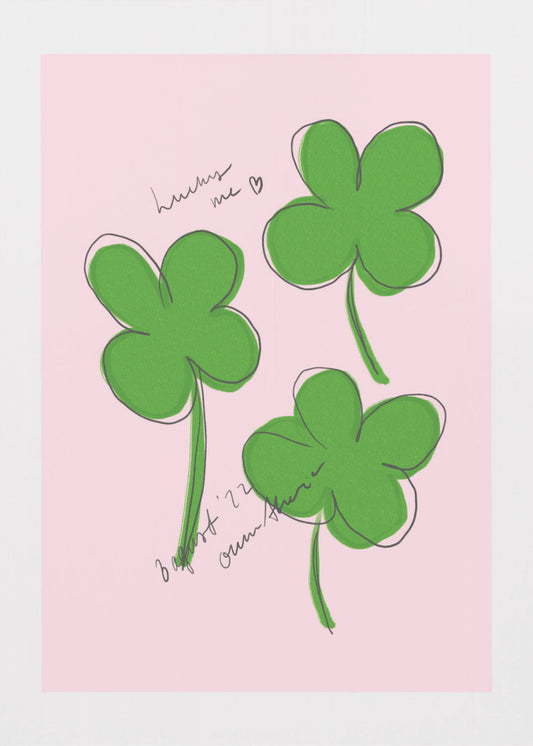Drie geluksklavers | Canvas