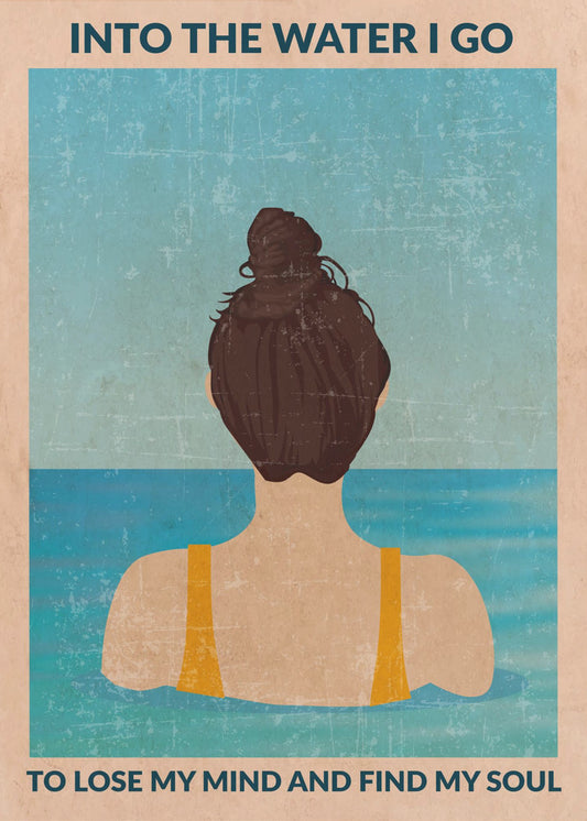 In het water (brunette) | Poster