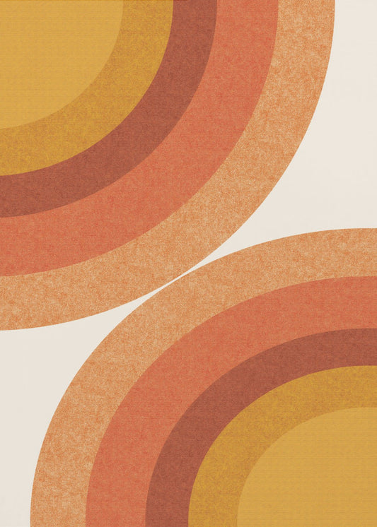 Retro Zonnestralen Golven | Canvas