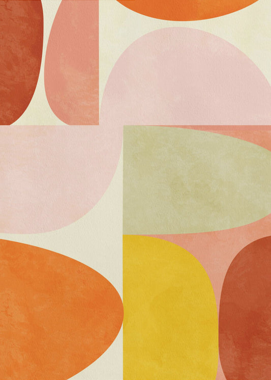 Warm Pastel Geometry | Poster