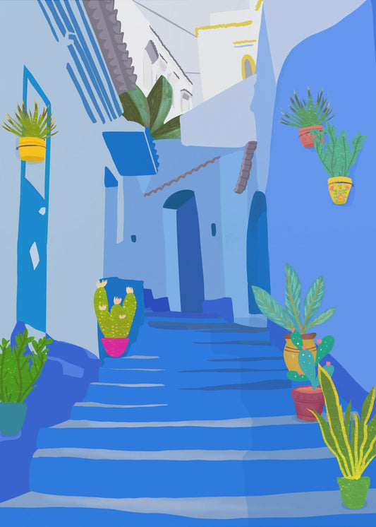 Blauwe stad | Poster