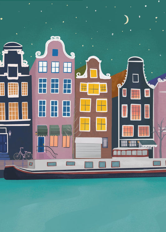 Amsterdam bij nacht | Poster