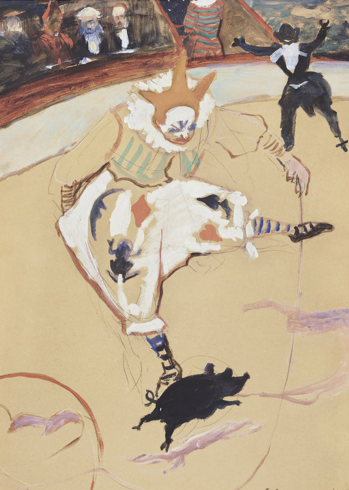 In het Circus Fernando Medrano met een biggetje (ca. 1889) | Poster