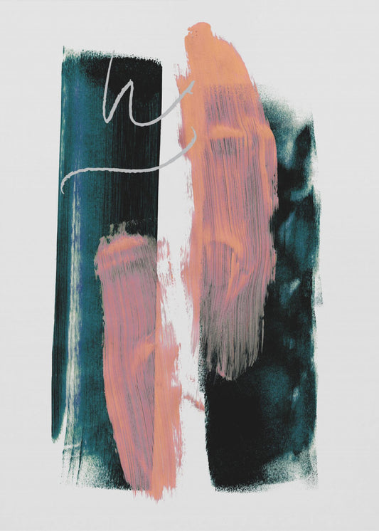 Abstracte penseelstreken 3x A1 | Canvas