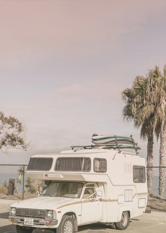 Vintage Camper Parked | Canvas