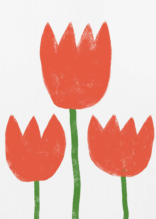 Red Tulip Trio | Canvas