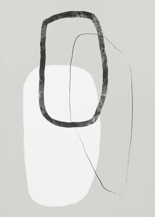 Simple Black and White Geometric Shapes | Canvas