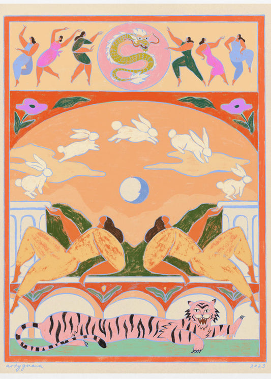 Rabbit Jumps Over the Moon | Canvas