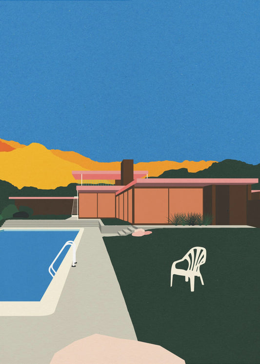Kaufmann Desert House aan het zwembad | Poster