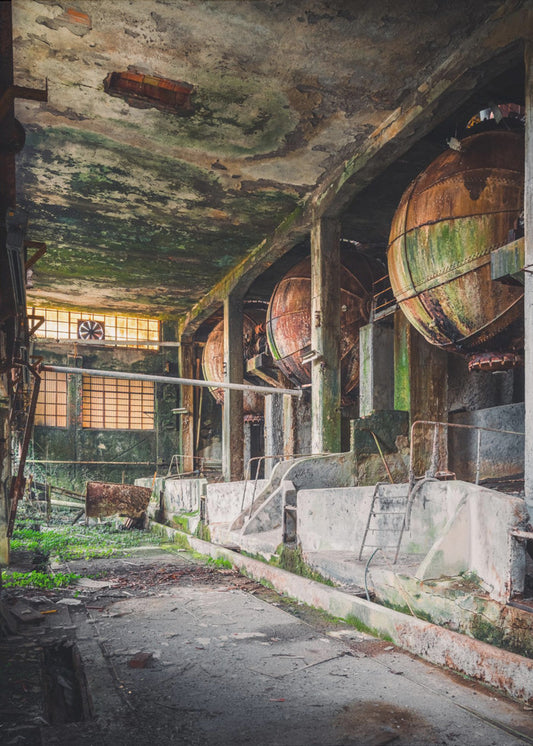 Roestige industriële ballen | Poster