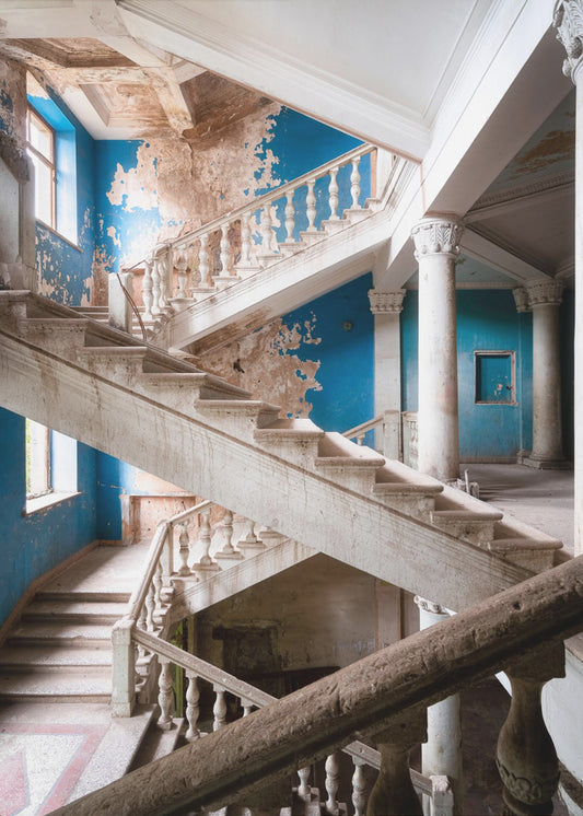Blauwe trap | Canvas