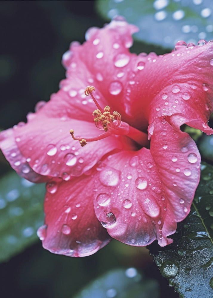 Bloemblaadjes in de regen | Canvas