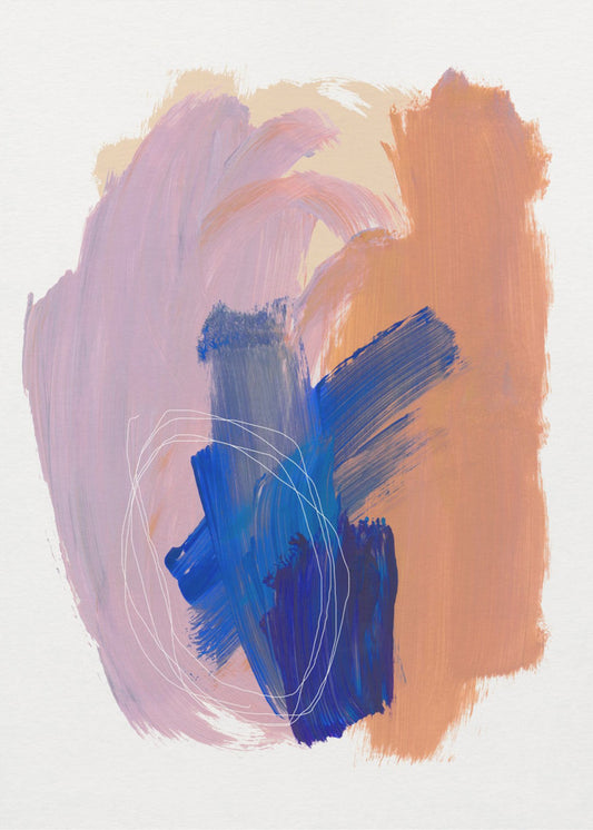 Abstracte penseelstreken 90 | Canvas