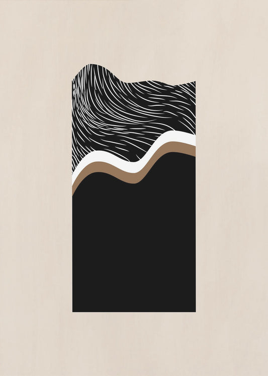 Monochrome golven | Canvas