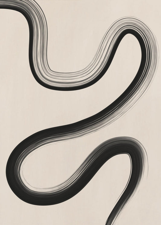 Zwarte penseelstreekkunst | Poster