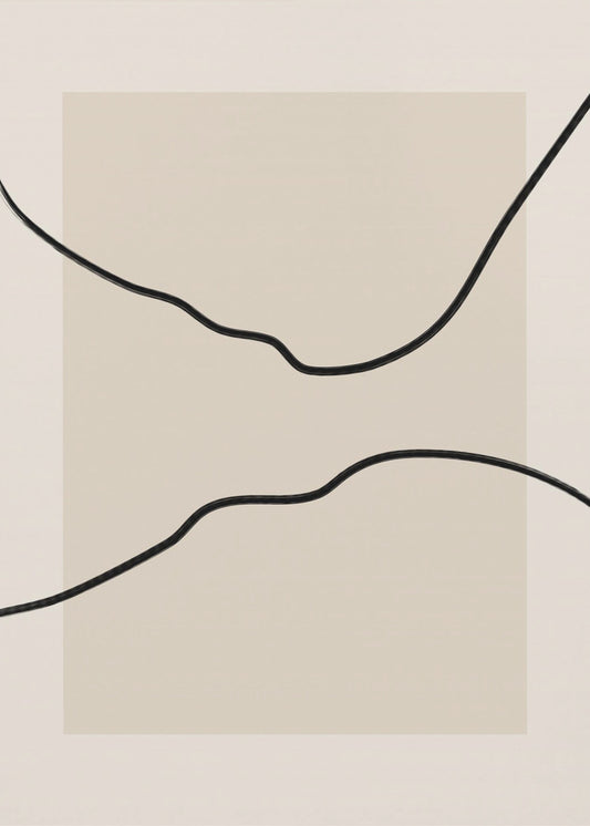 Zachte abstracte lijnen kunst | Canvas
