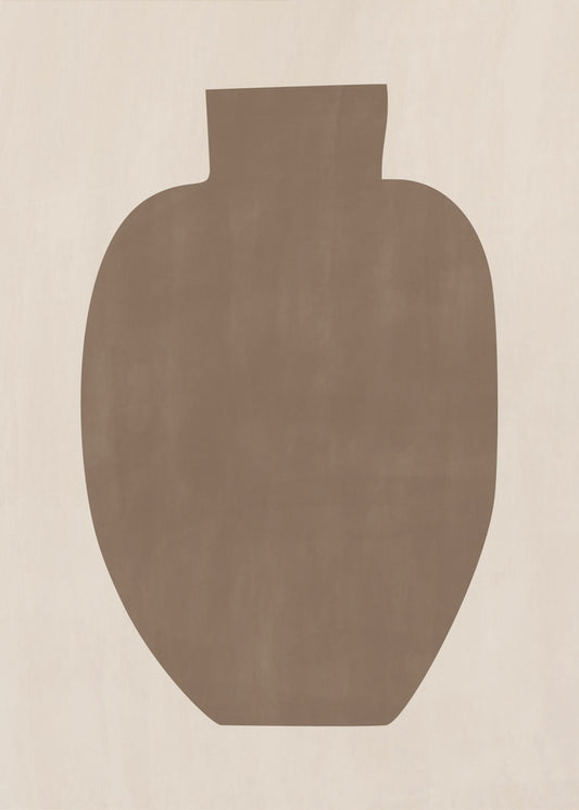 Bruin silhouet van een vaas | Canvas