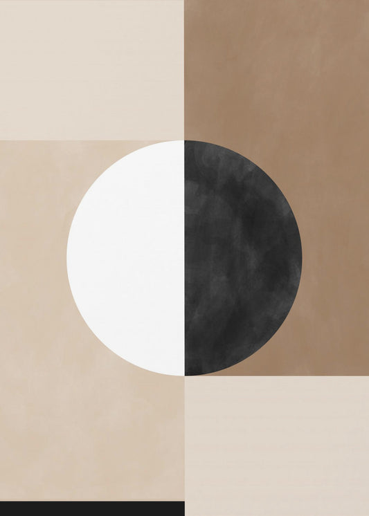 Geometrische vormen met een centrale cirkel | Canvas
