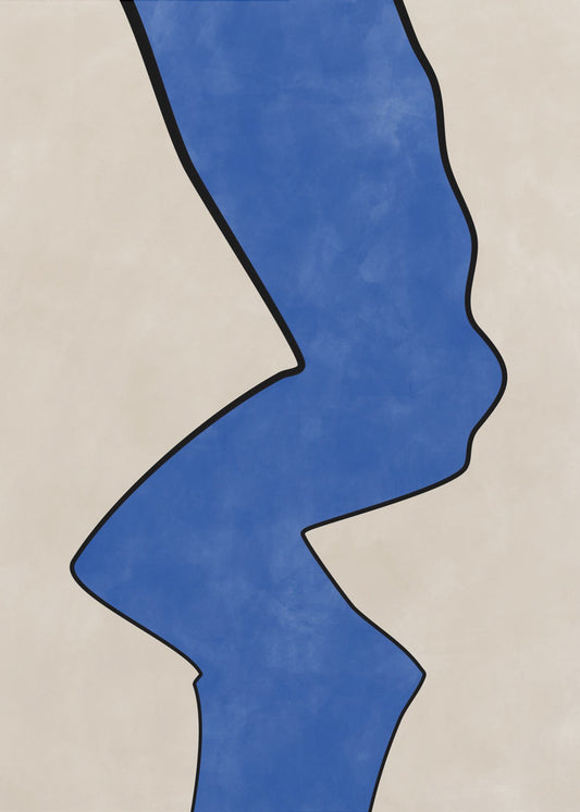 Gedurfde blauwe contour | Canvas