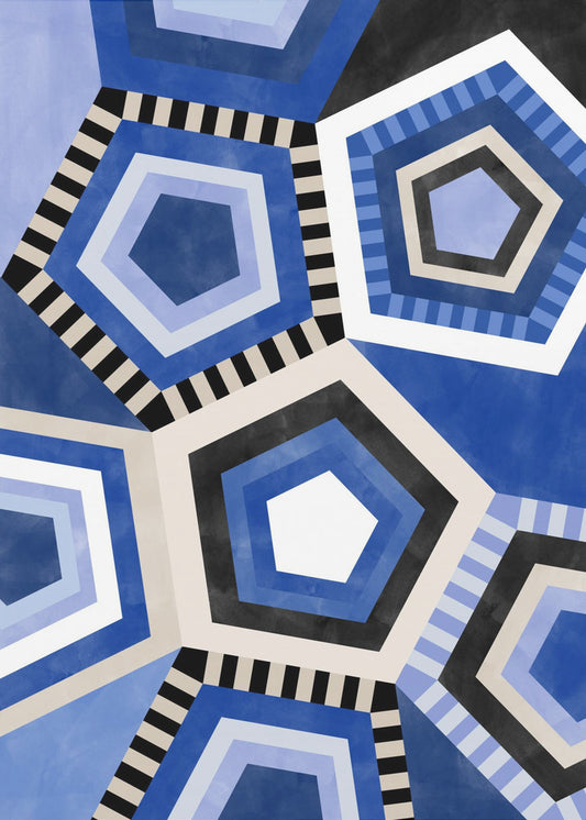 Geometrisch patroon met zeshoekige vorm | Canvas