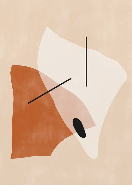 Geometrische vormen in aardse tinten | Canvas