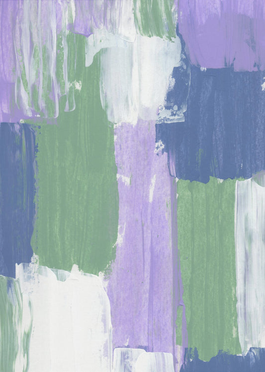 Bold Brushstrokes in Lavender Green and Blue Hues | Canvas