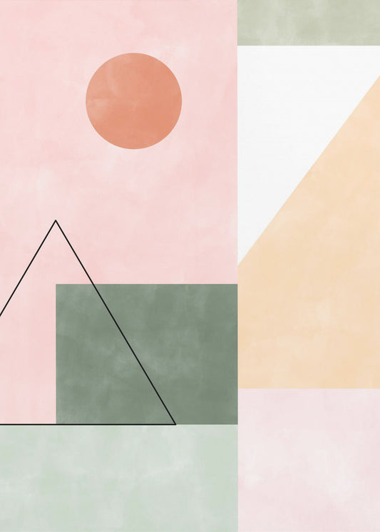 Pasteltinten met minimalistische vormen | Canvas