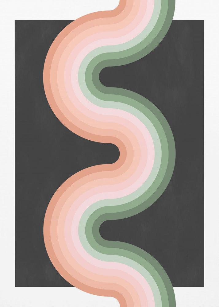 Golvend patroon met gelaagde pasteltinten | Poster