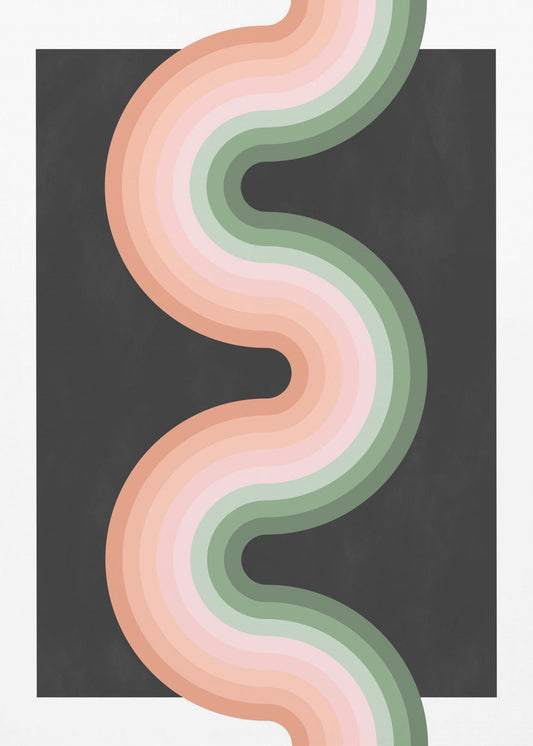 Golvend patroon met gelaagde pasteltinten | Poster