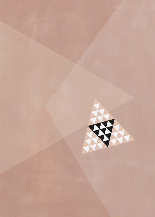 Geometrisch ontwerp met een centraal driehoekig patroon | Canvas