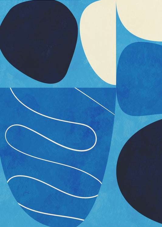 Vormenspel 3 1blauw | Canvas