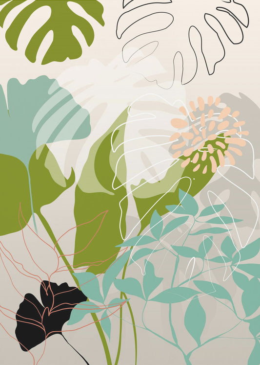 Bladerenlijn Boho3 Kopie | Canvas