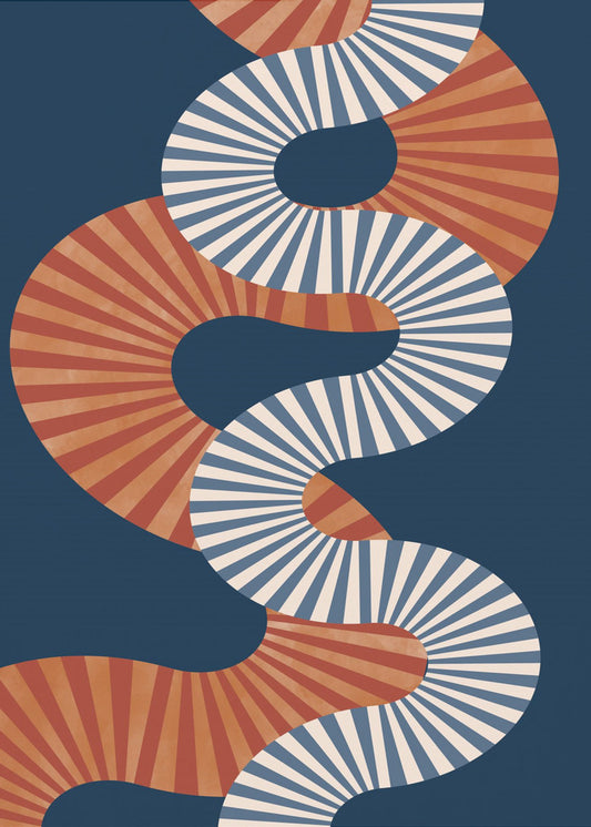 Wikkelpatroon in retrokleuren | Poster