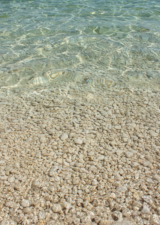 Aqua Ocean en gouden kiezels | Poster
