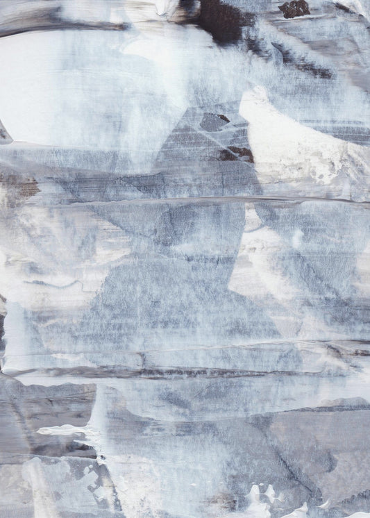 Brushstrokes in Shades of Gray Blue and White | Canvas